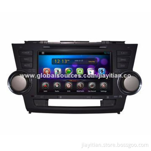 In Dash Android Car DVD Players for Toyota Highlander, Supports 3G, Wi-Fi, DVR & OBD2